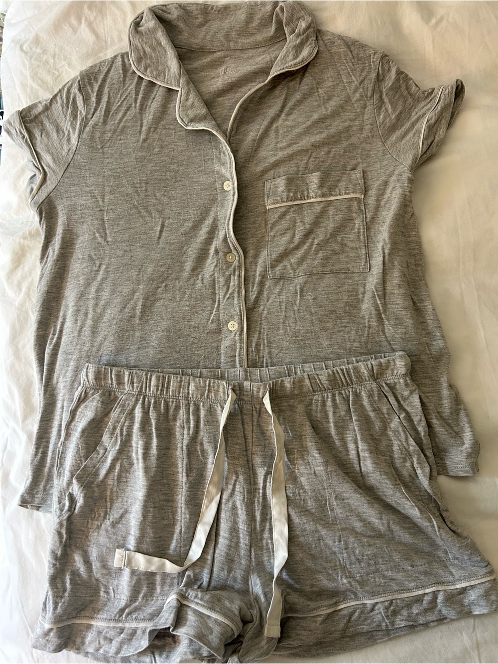 Stars Above Pajama Set Gray Short Sleeve and Shorts Medium